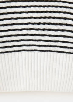 Striped fine-knit polo shirt — Ecru 6