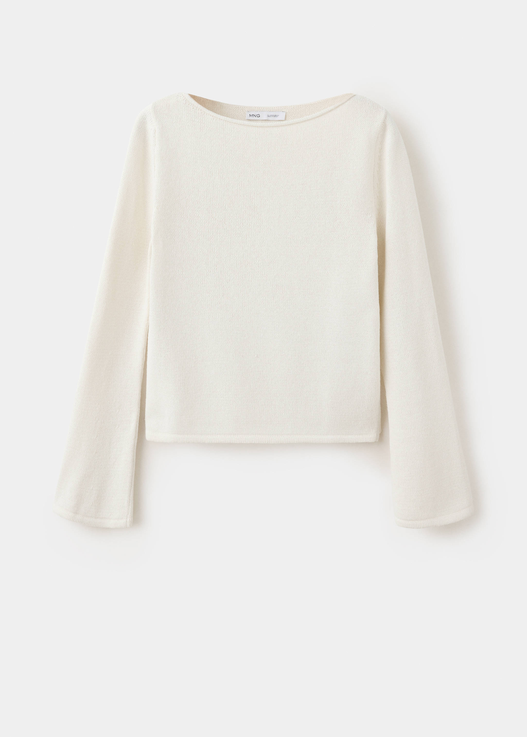 Boat-neck knitted sweater - Article without model