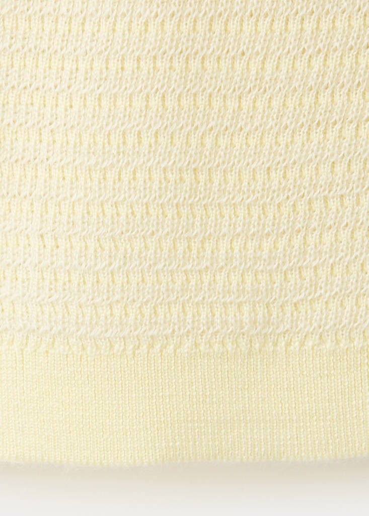 Textured knit polo neck sweater — Yellow