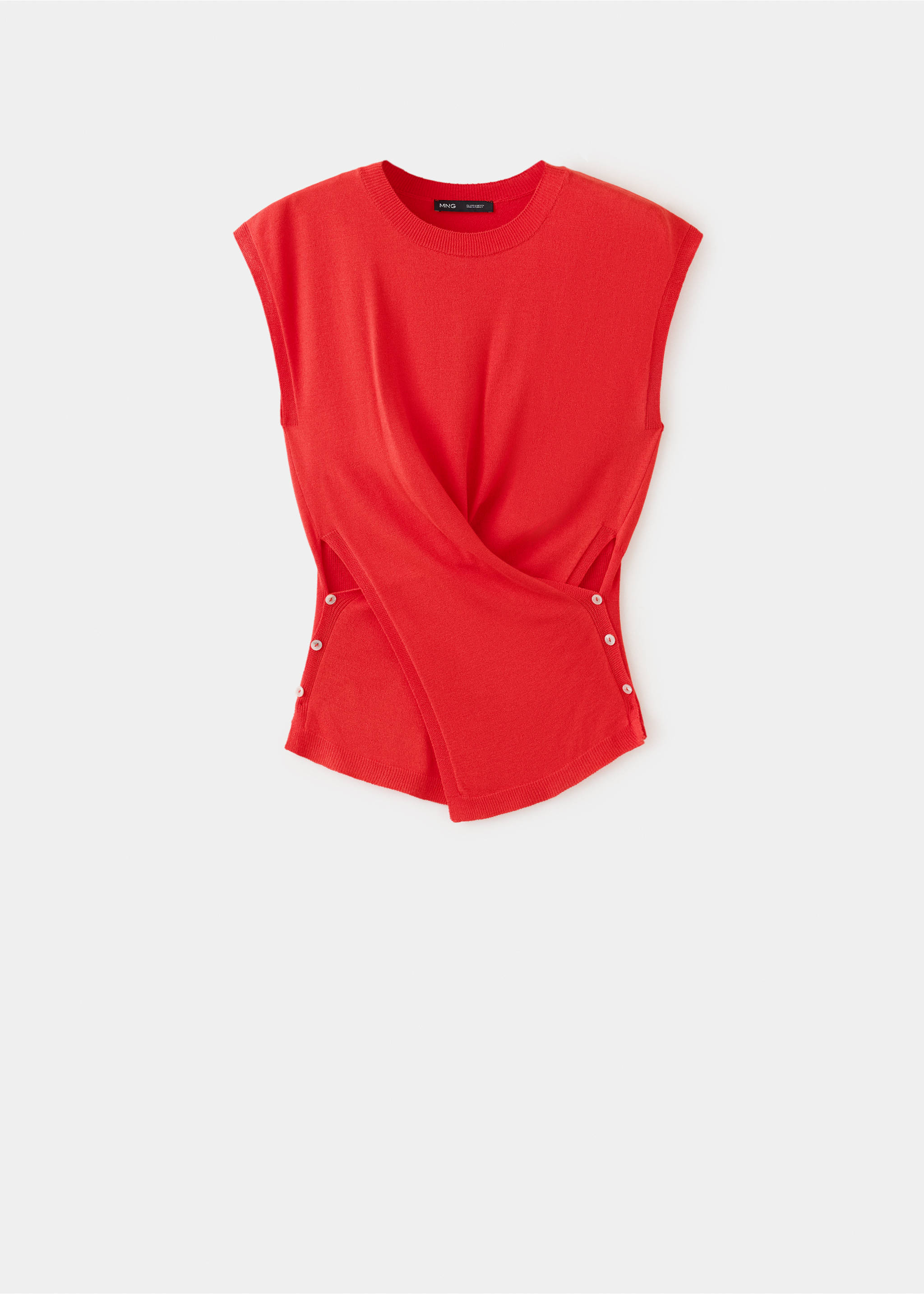 Pull en maille fine drapé - Article sans modèle, Rouge. Ref: 37034113-00.