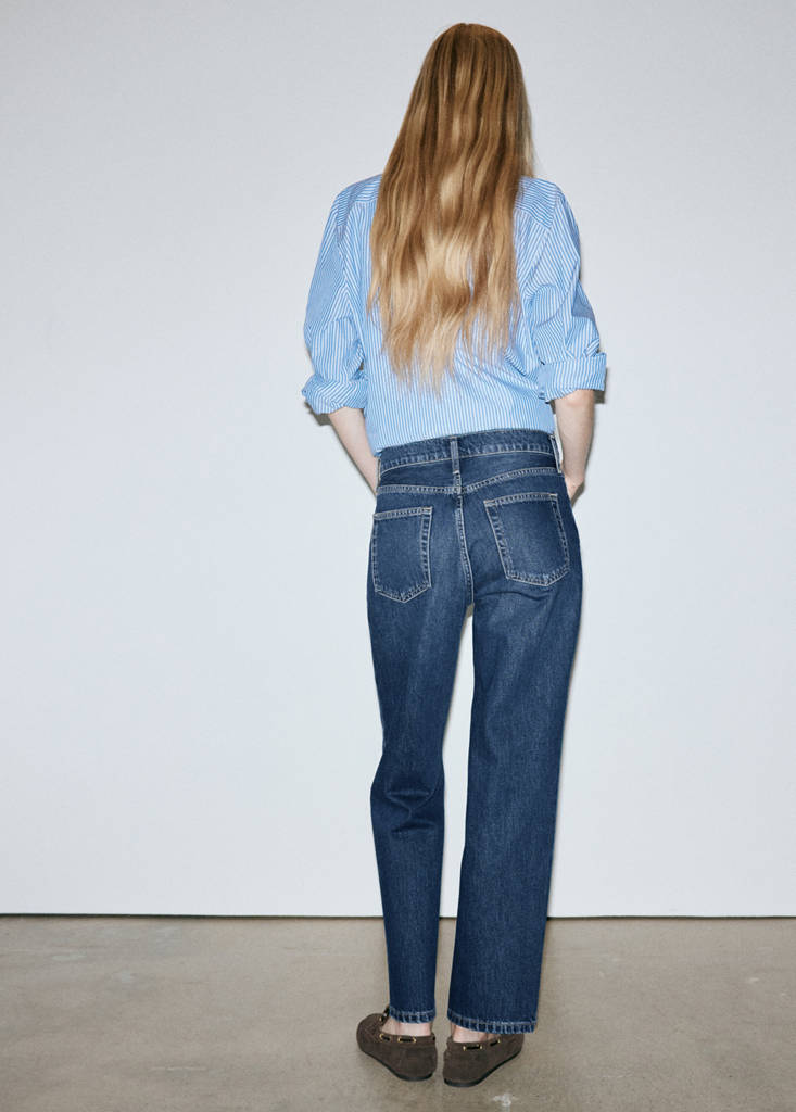 Mid-rise straight jeans — Dark Blue