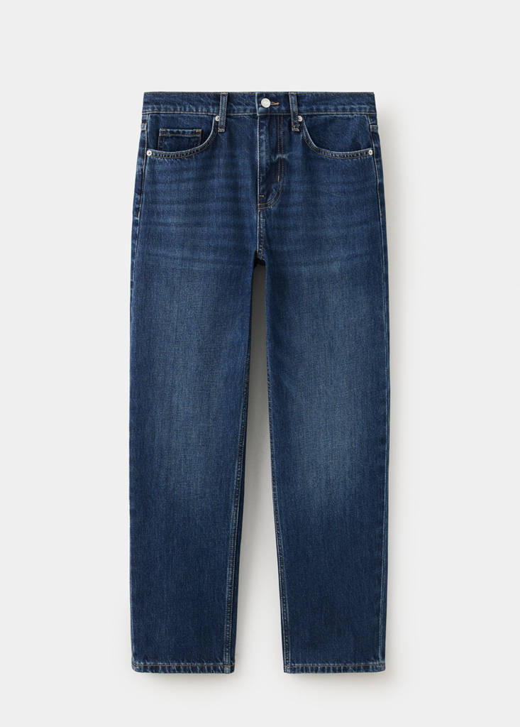 Mid-rise straight jeans — Dark Blue