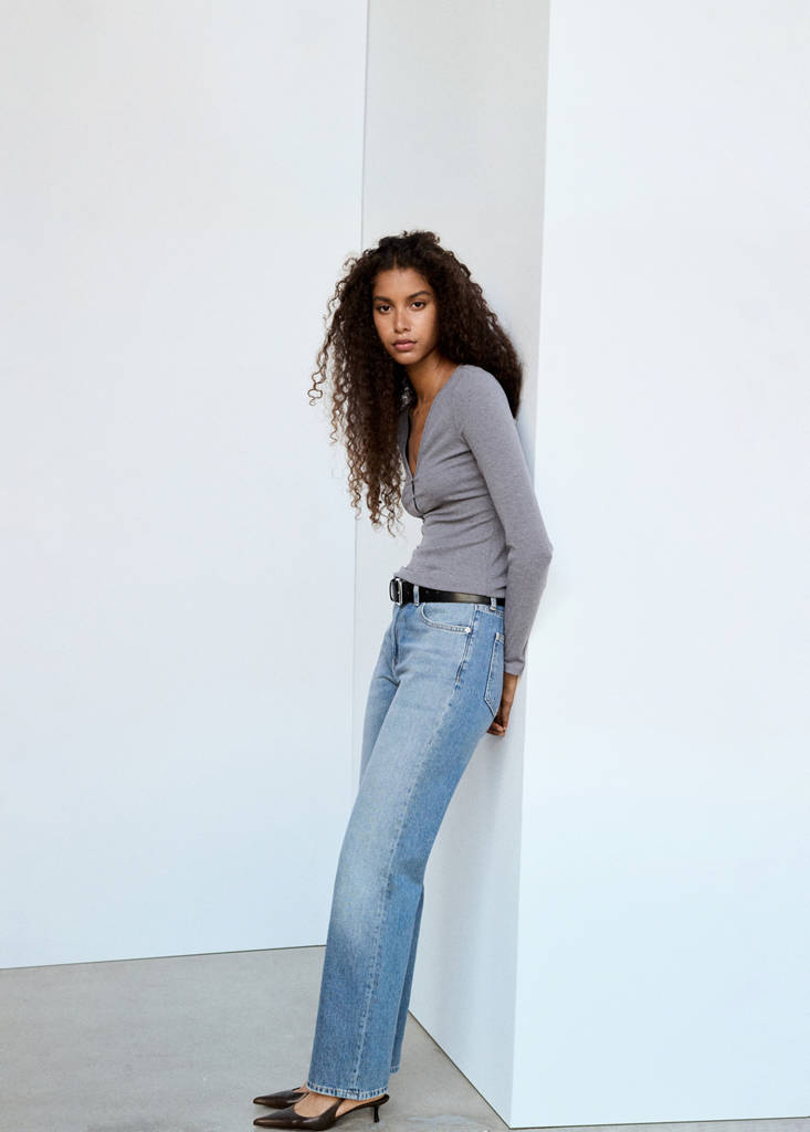 Matilda high-rise straight jeans — Medium Blue