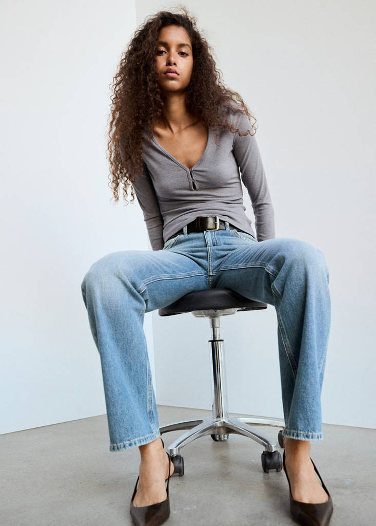 Matilda high-rise straight jeans — Medium Blue