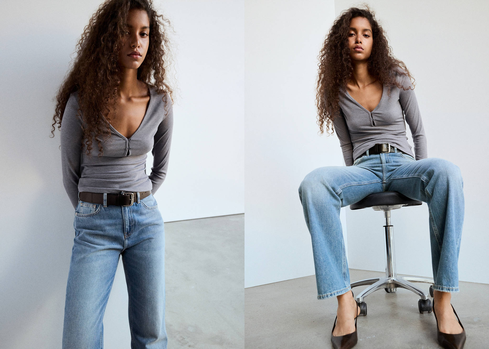Jeans Matilda rectos tiro alto - Plano panorámico