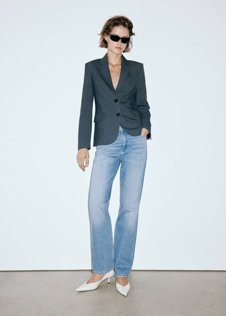 Matilda high-rise straight jeans — Medium Blue