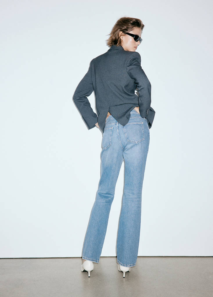 Matilda high-rise straight jeans — Medium Blue