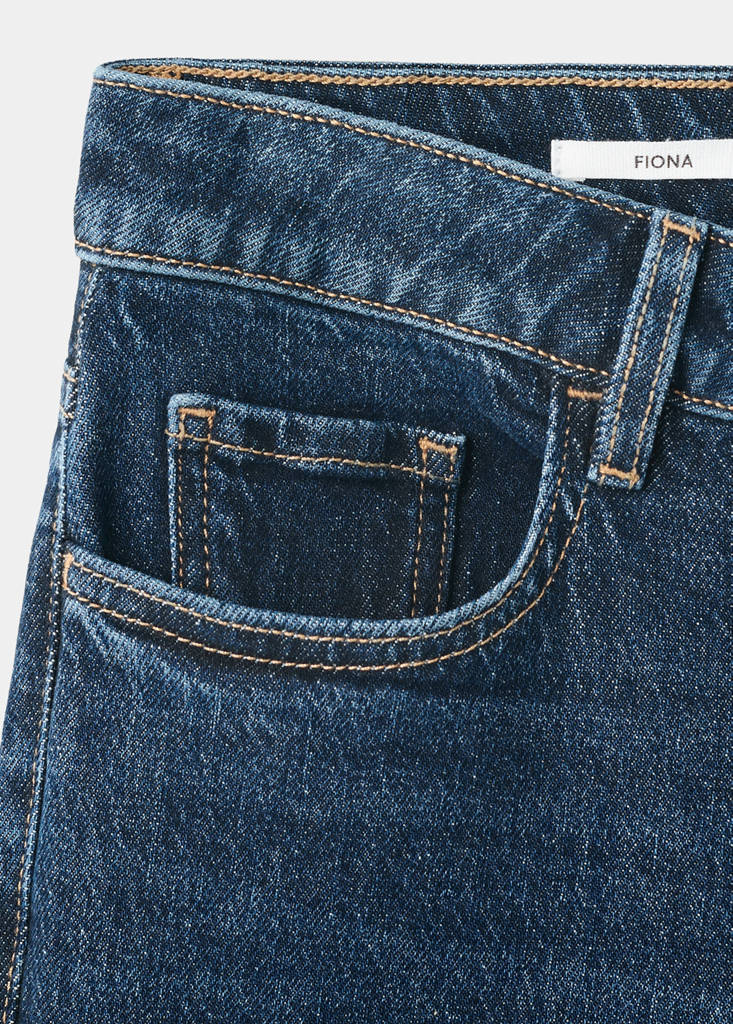 Fiona flared mid-rise jeans — Dark Blue
