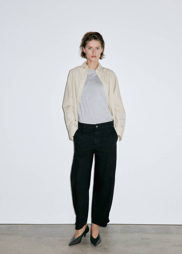 Mid-rise balloon jeans — Black denim