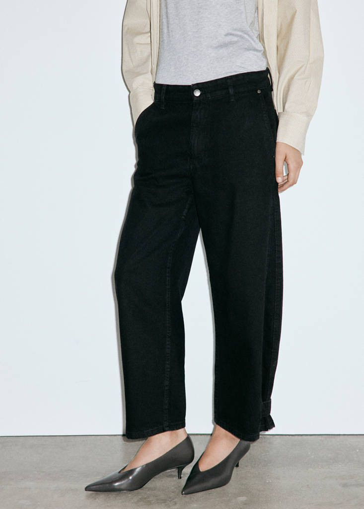 Mid-rise balloon jeans — Black denim