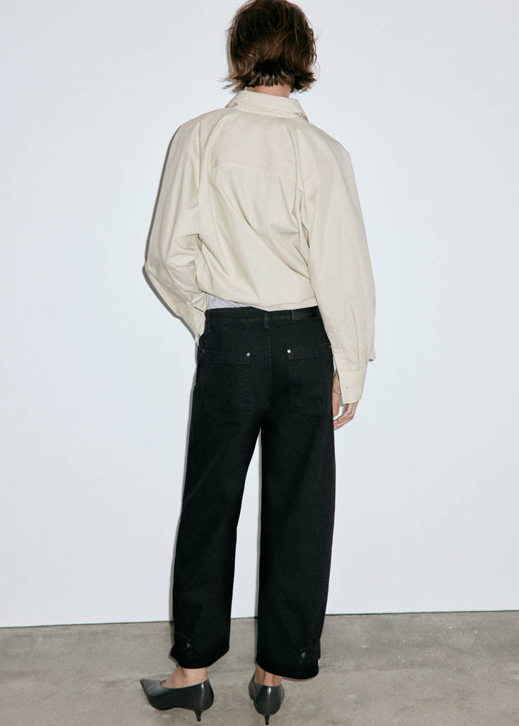 Mid-rise balloon jeans — Black denim