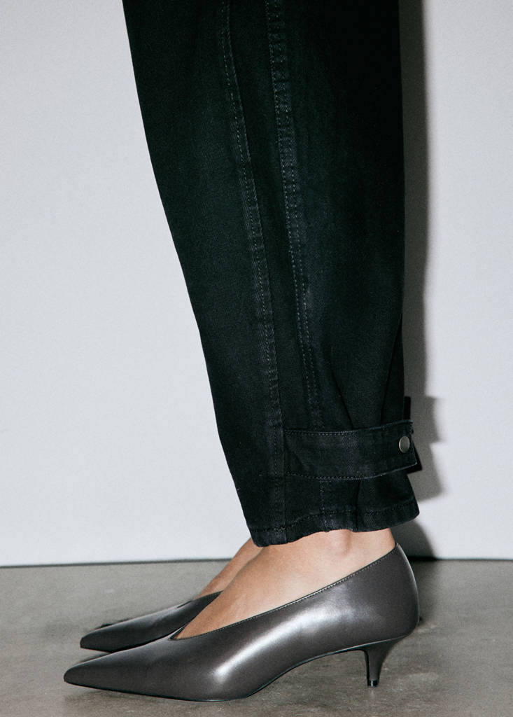 Mid-rise balloon jeans — Black denim
