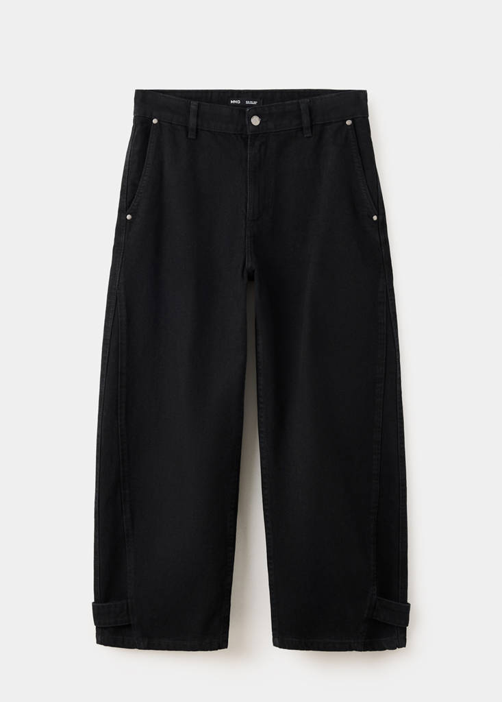 Mid-rise balloon jeans — Black denim
