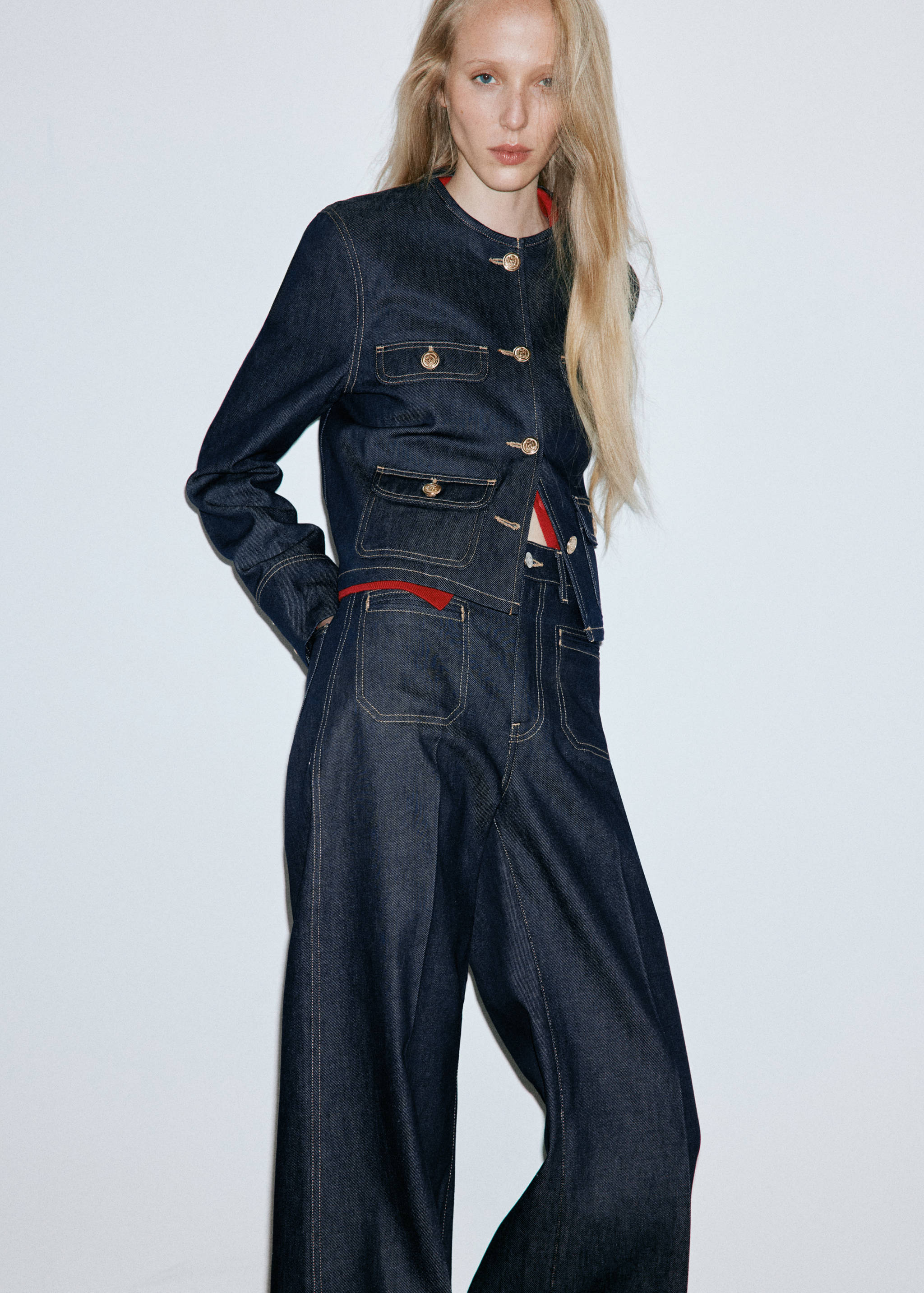 Wide leg jeans with pockets - Details of the article 1