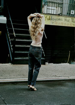 Straight distressed-effect jeans — Dark Vintage Blue 3