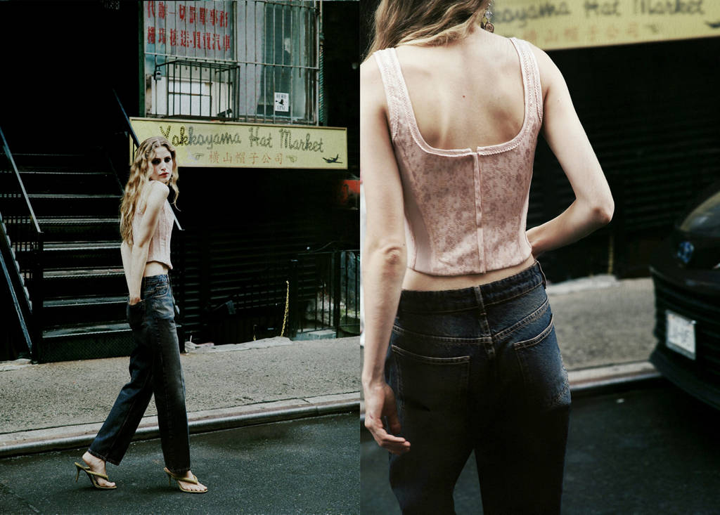 High waist straight jeans by Mango