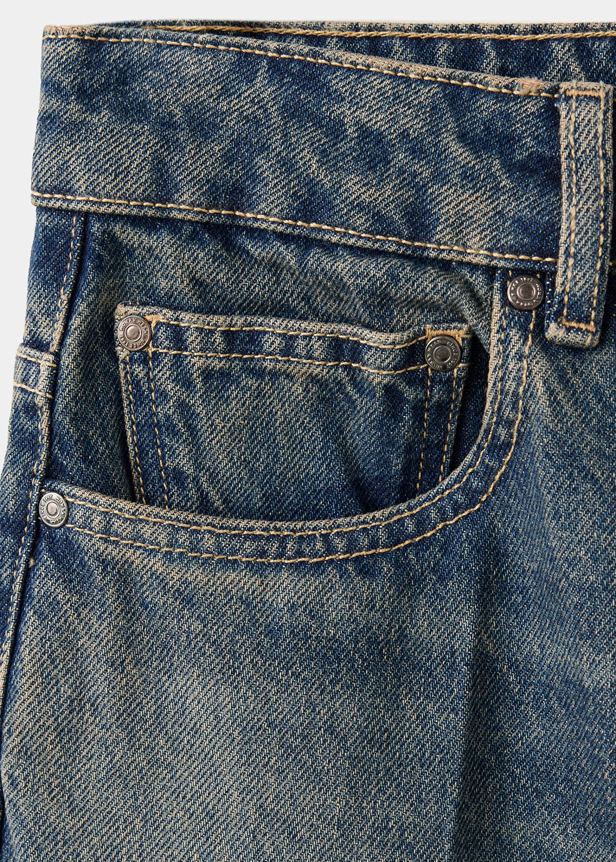 Straight distressed-effect jeans — Dark Vintage Blue