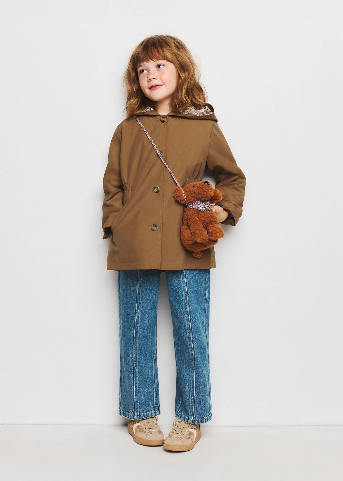 Gathered waist trench — Russet