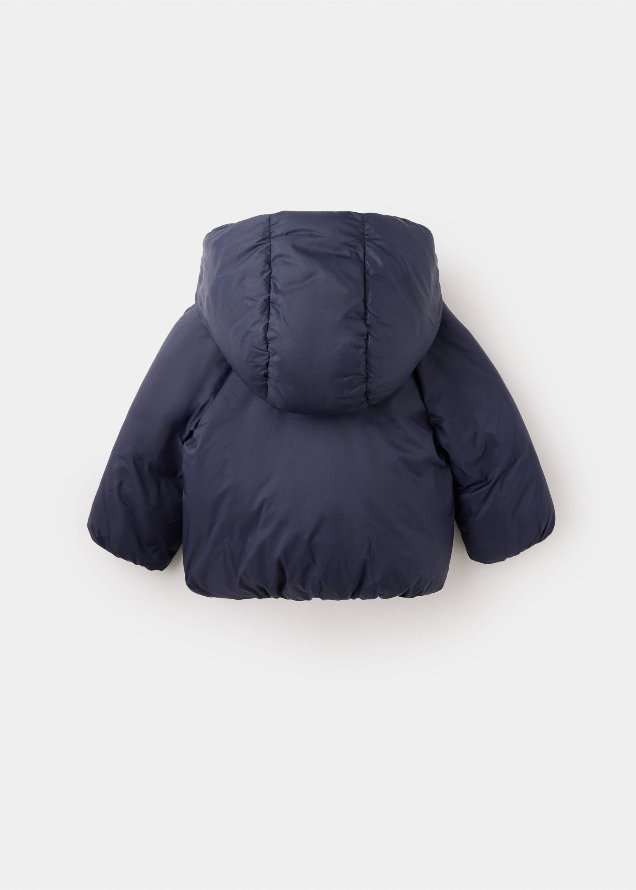 Hooded coat - Reverse of the article, Navy. Ref: 37034402-00.