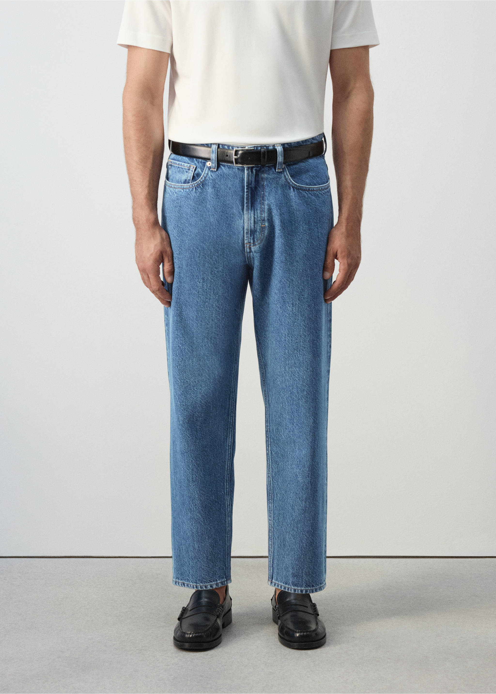 Sammy cropped carrot fit jeans - Medium plane, Dark Blue. Ref: 37034403-00.