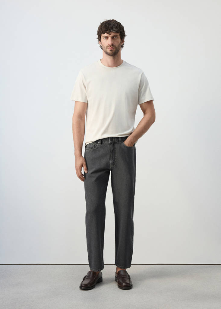 Sammy cropped carrot fit jeans — Open Grey