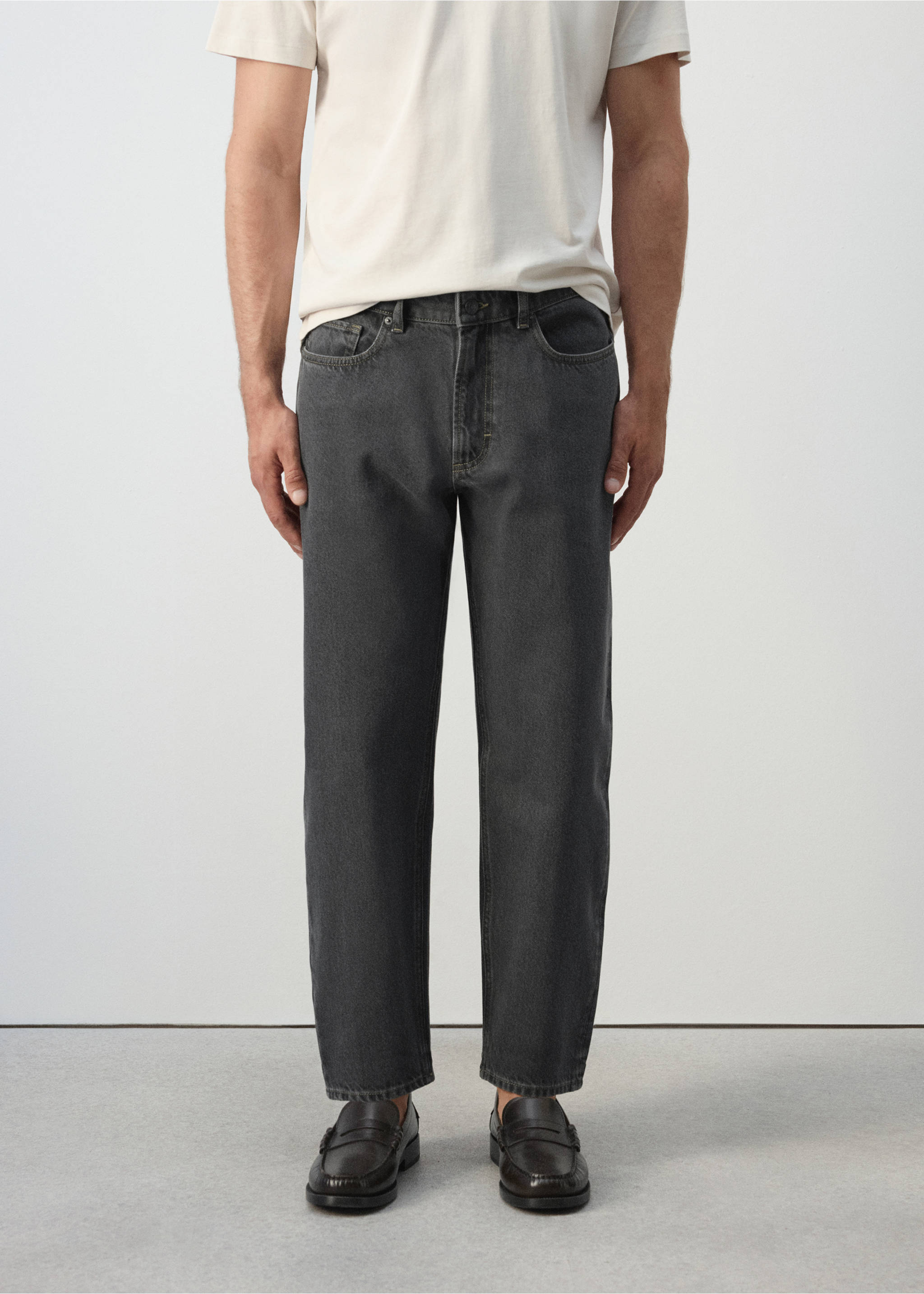 Sammy cropped carrot fit jeans - Medium plane, Open Grey. Ref: 37034404-00.