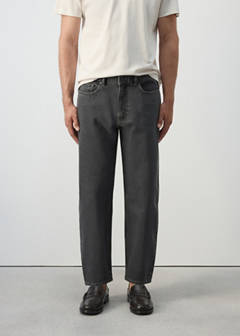 Sammy cropped carrot fit jeans — Open Grey 1