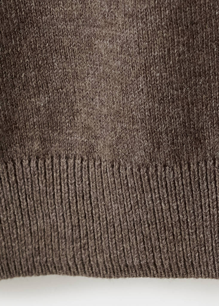 Knitted polo-neck sweater — Brown