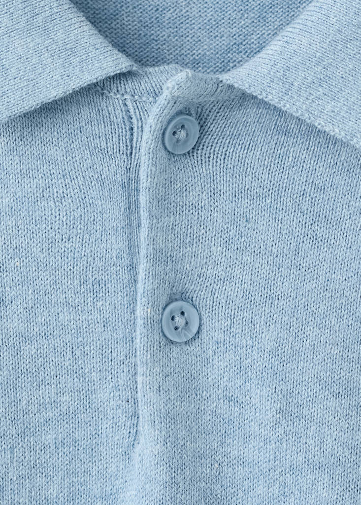 Knitted polo-neck sweater — Blue