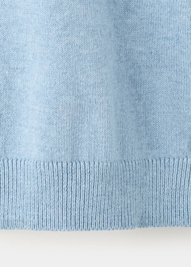 Knitted polo-neck sweater — Blue