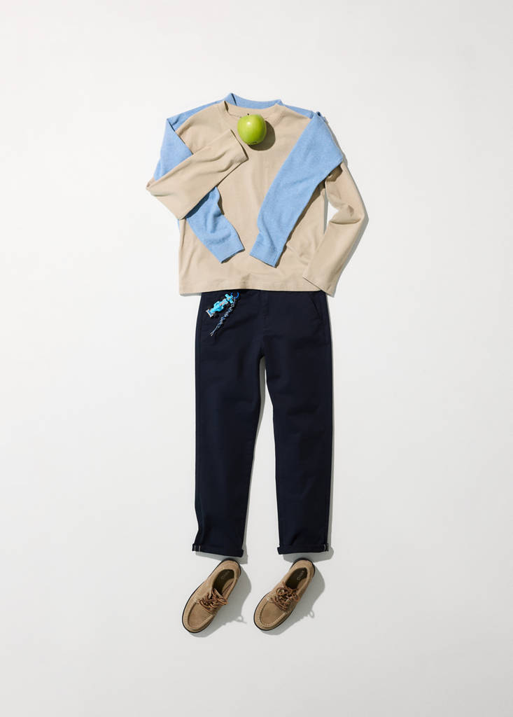 Knitted polo-neck sweater — Blue
