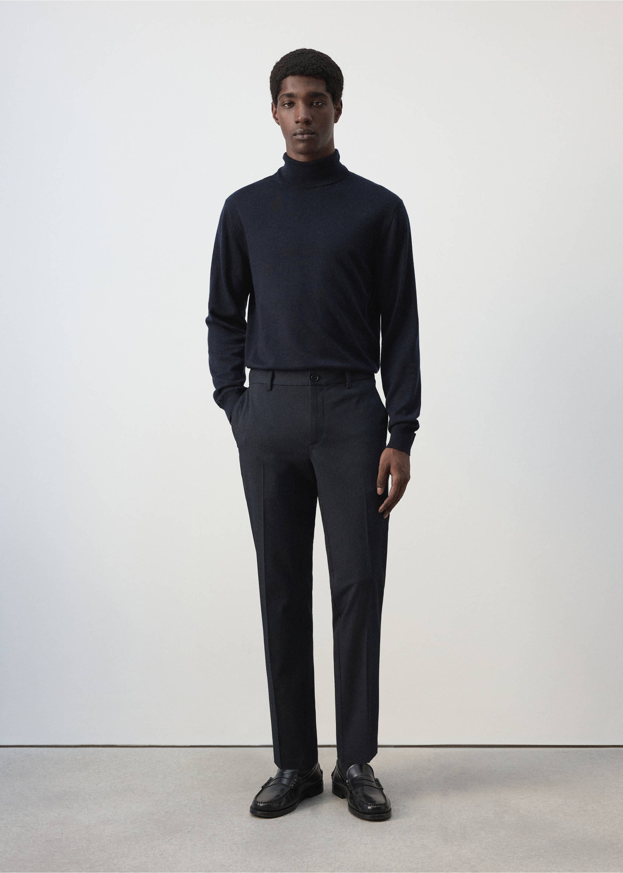 Bologna cropped slim-fit trousers - General plane, Navy. Ref: 37034407-00.