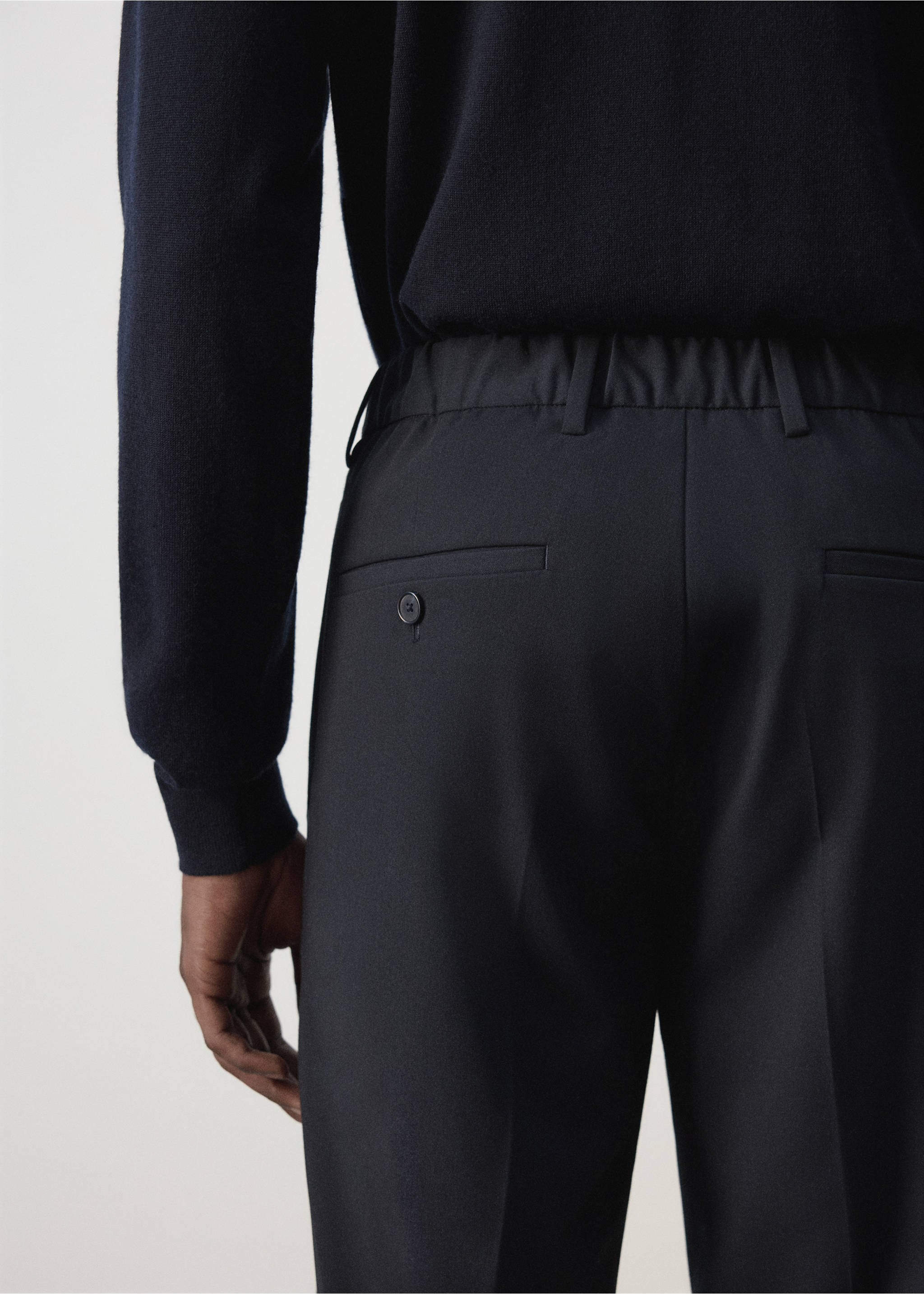 Bologna cropped slim-fit trousers - Details of the article 4, Navy. Ref: 37034407-00.