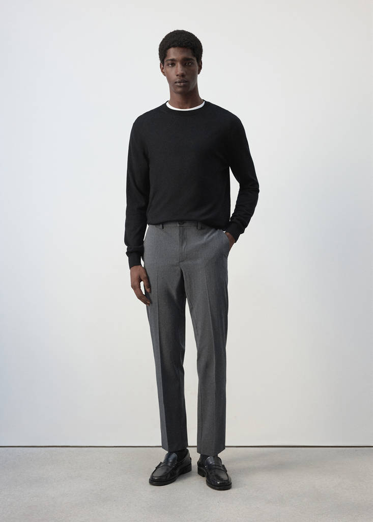 Spodnie Bologna cropped slim fit średni szary - Mężczyzna - 40 - MANGO MAN