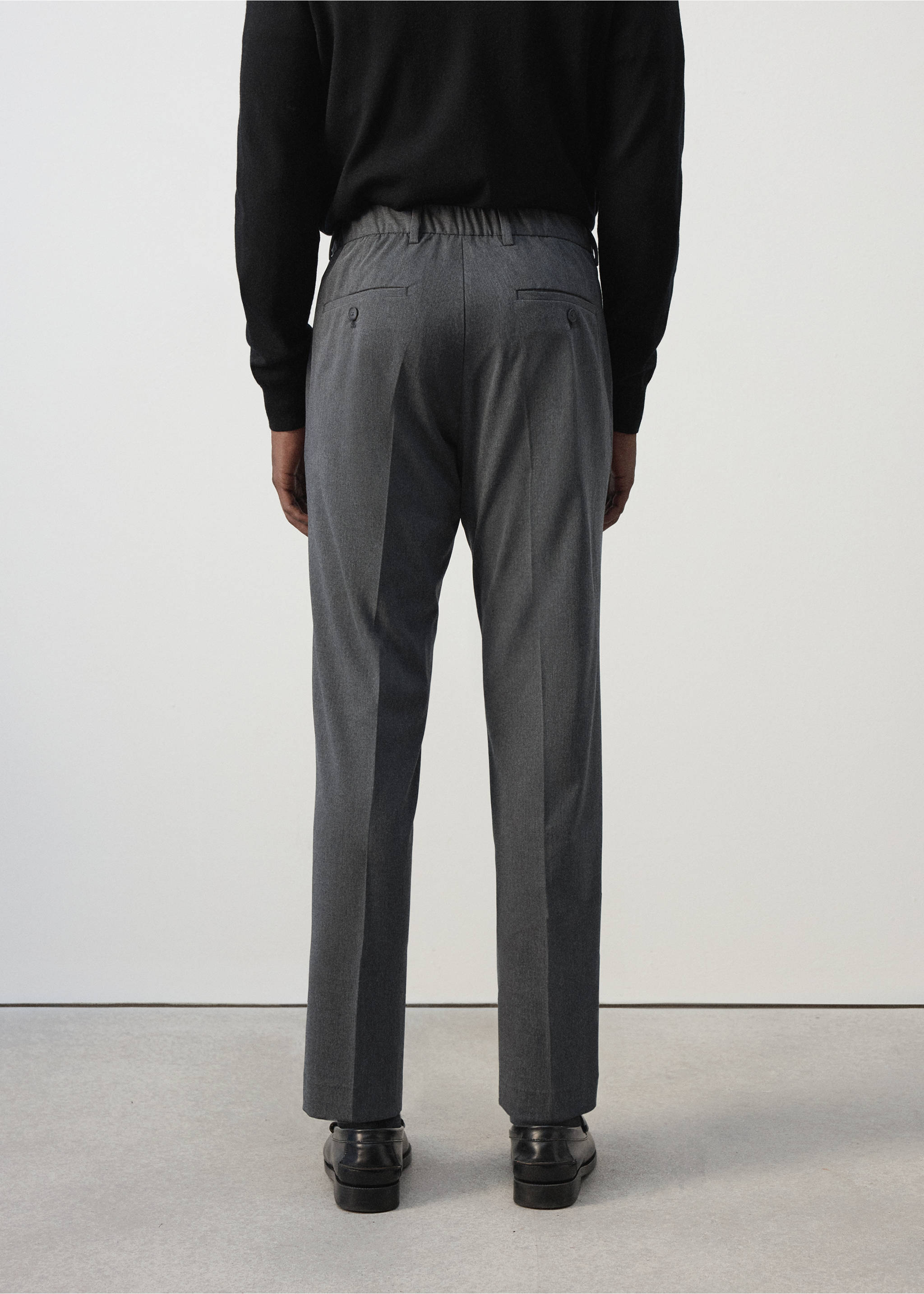 Bologna cropped slim-fit trousers - Reverse of the article, Medium Heather Grey. Ref: 37034407-00.