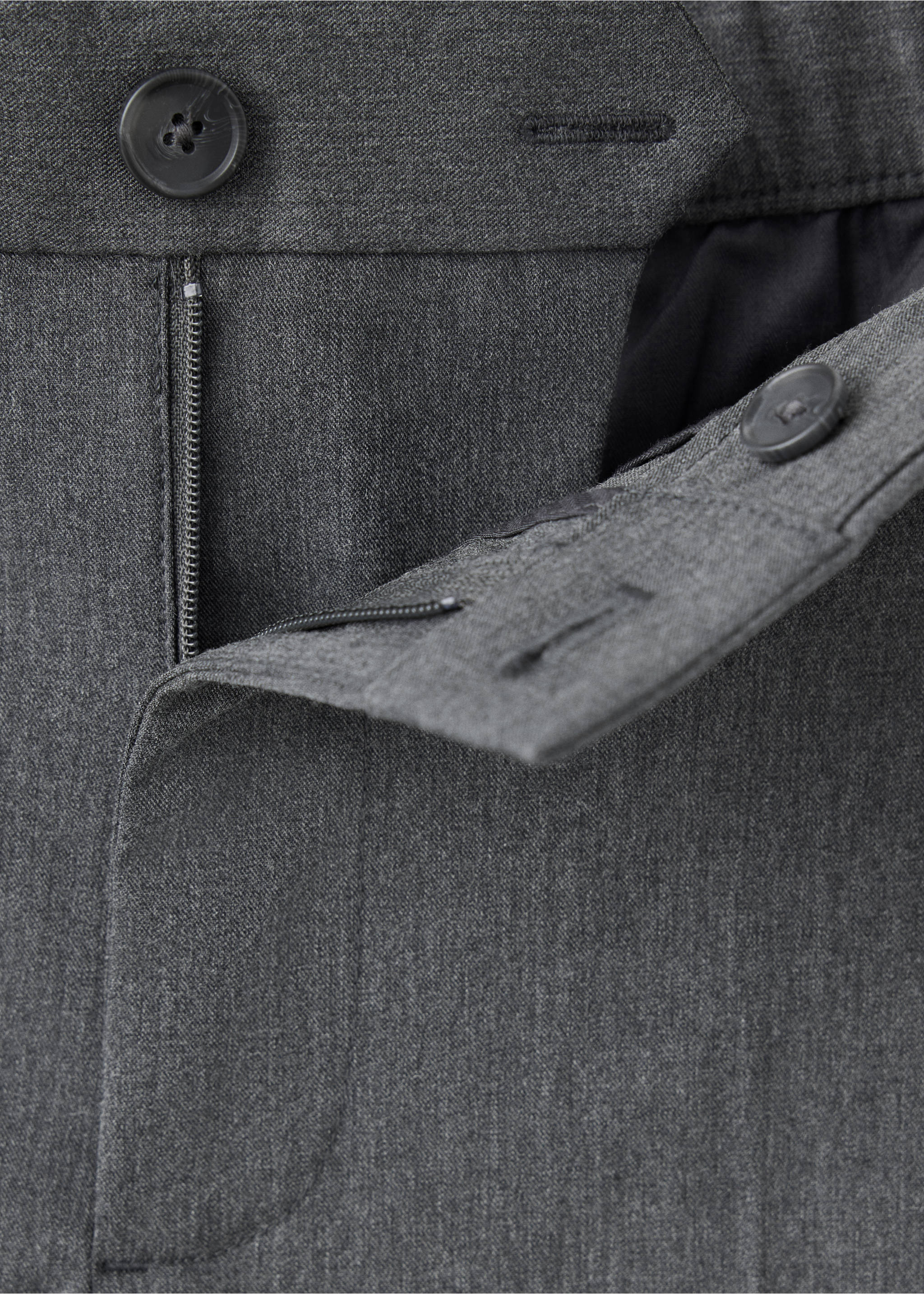 Bologna cropped slim-fit trousers - Details of the article 0, Medium Heather Grey. Ref: 37034407-00.