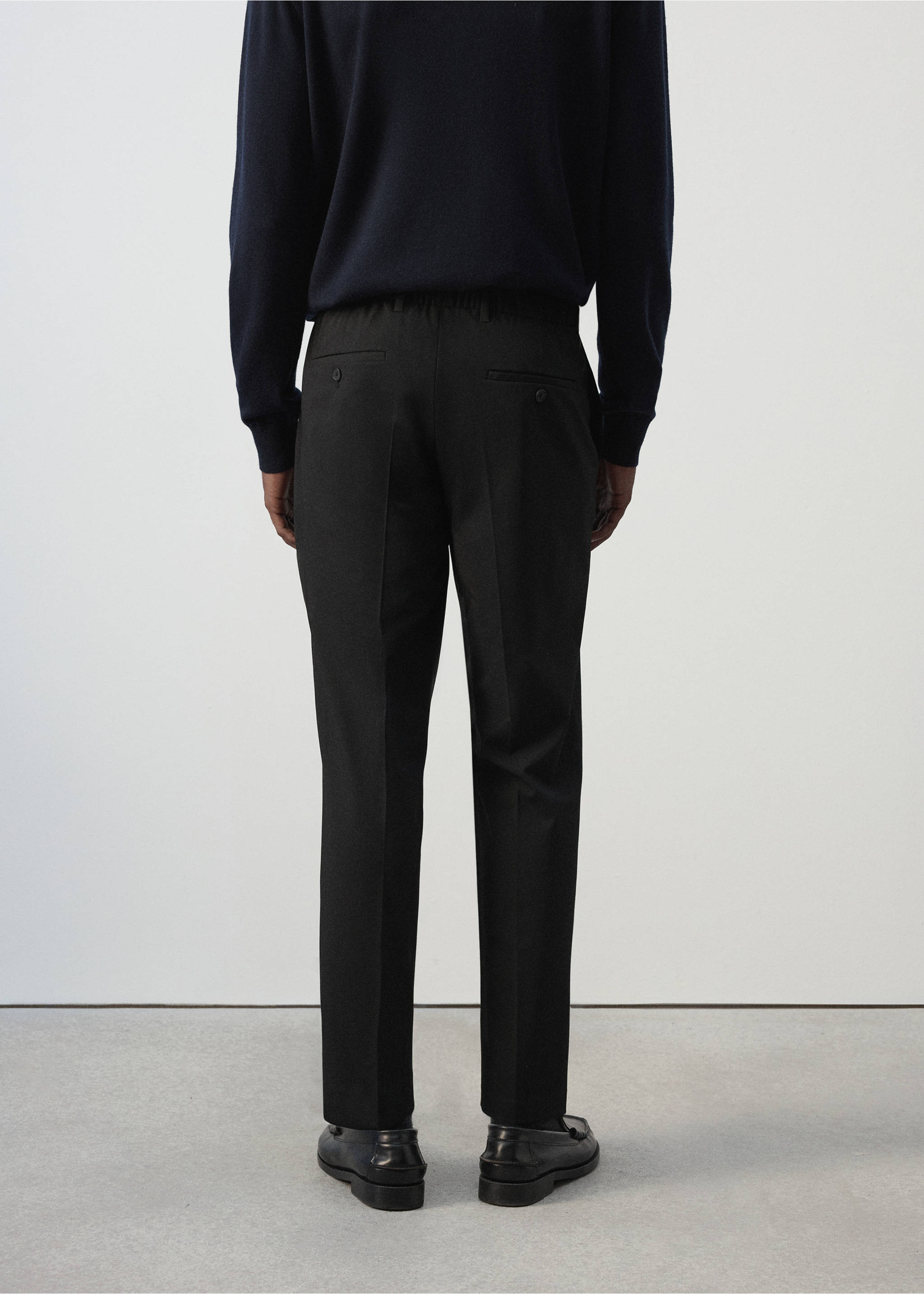 Bologna cropped slim-fit trousers - Reverse of the article, Black. Ref: 37034407-00.