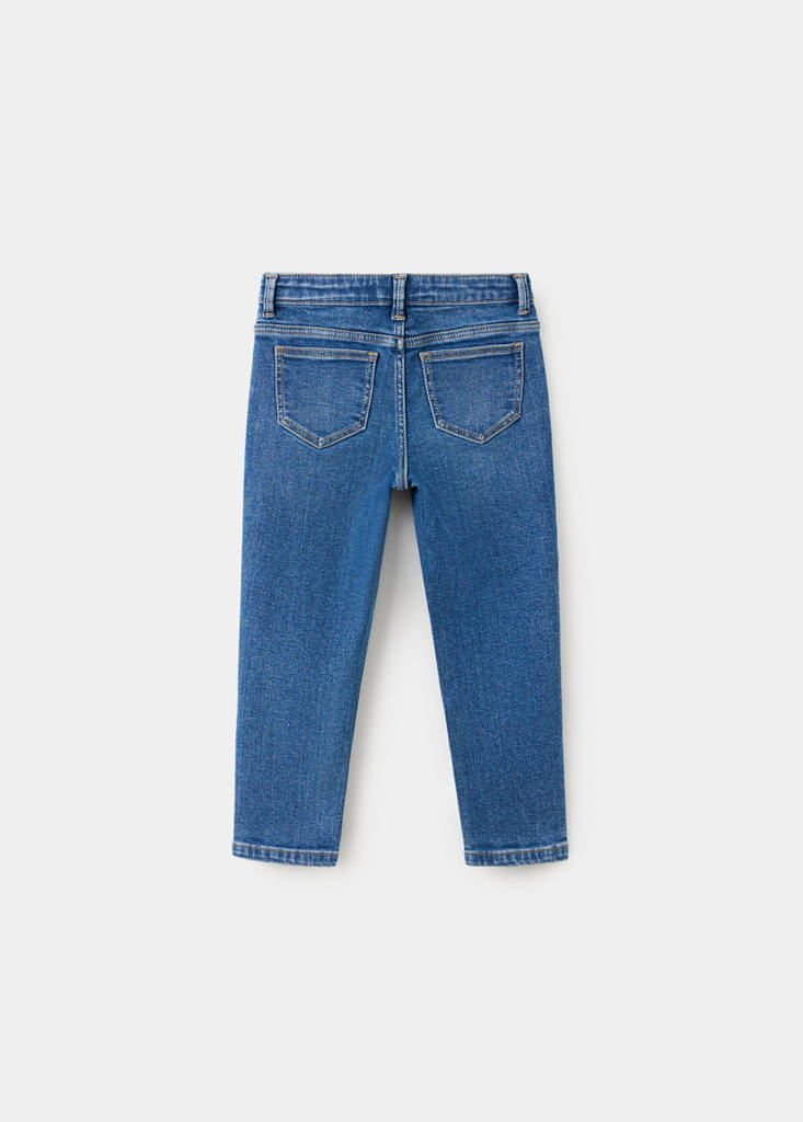 Skinny heart-print jeans — Medium Blue