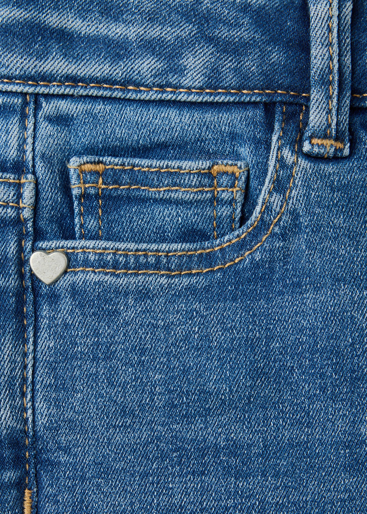 Skinny heart-print jeans — Medium Blue