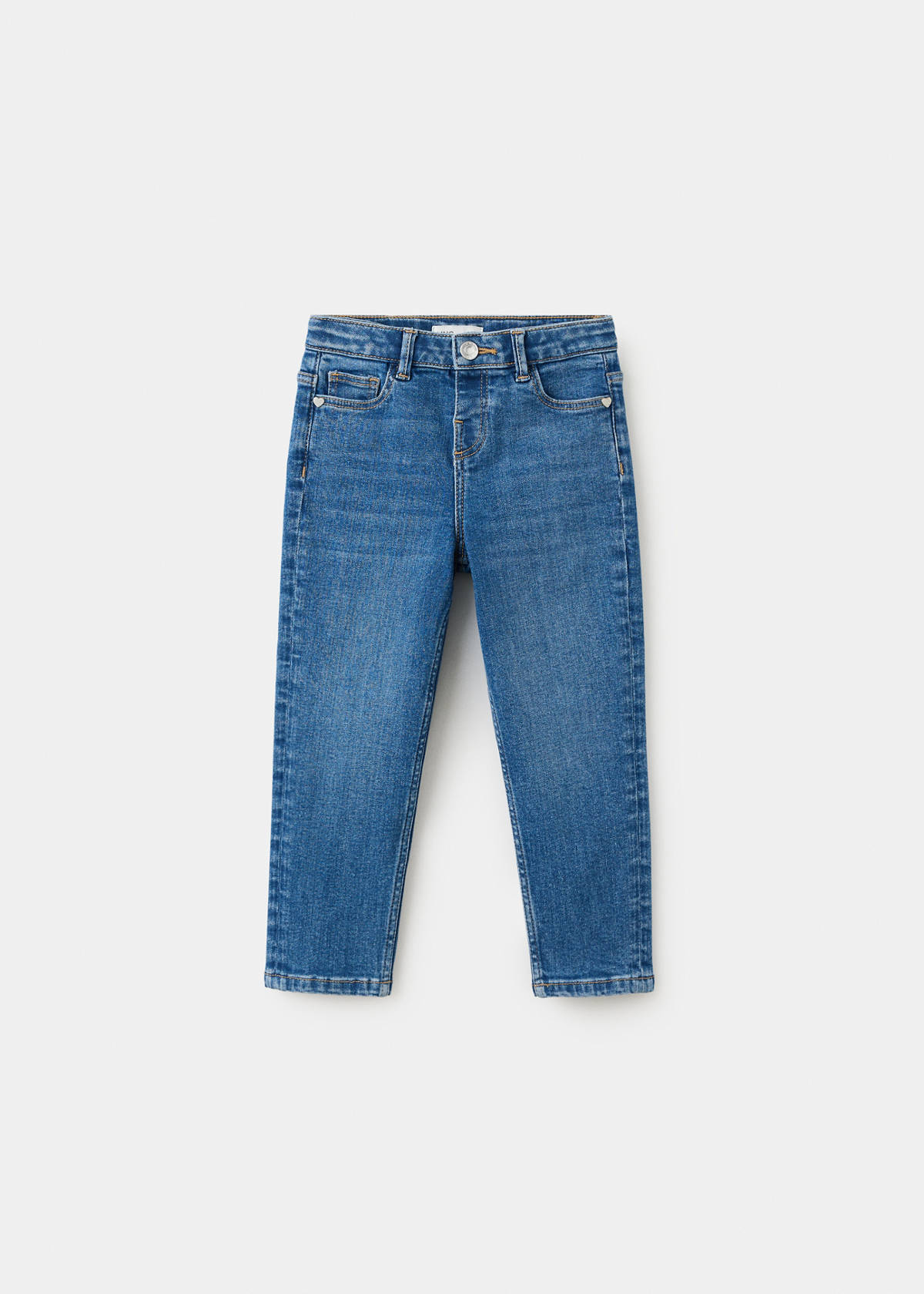 Skinny heart-print jeans — Medium Blue