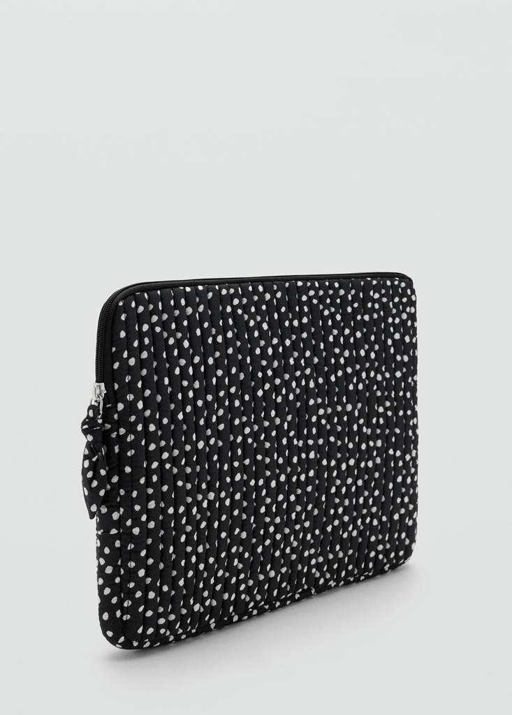 Laptop sleeve with spot print — Black