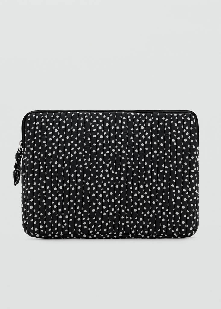 Laptop sleeve with spot print — Black