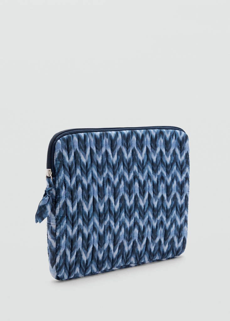 Tie-dye print laptop sleeve — Blue