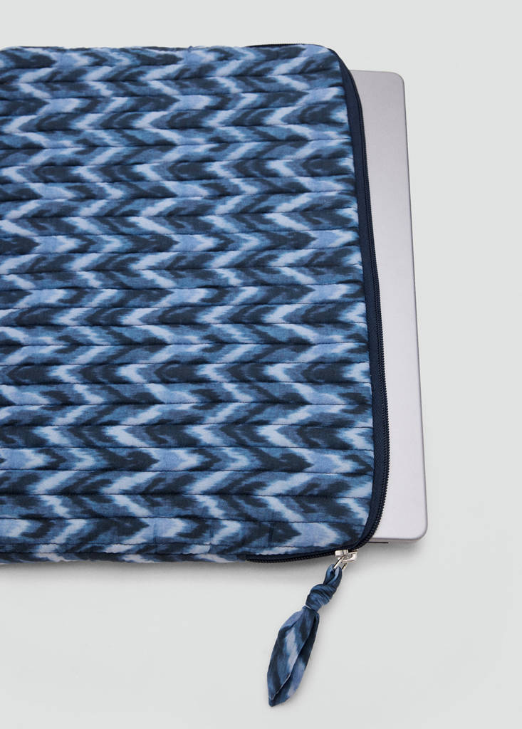 Tie-dye print laptop sleeve — Blue