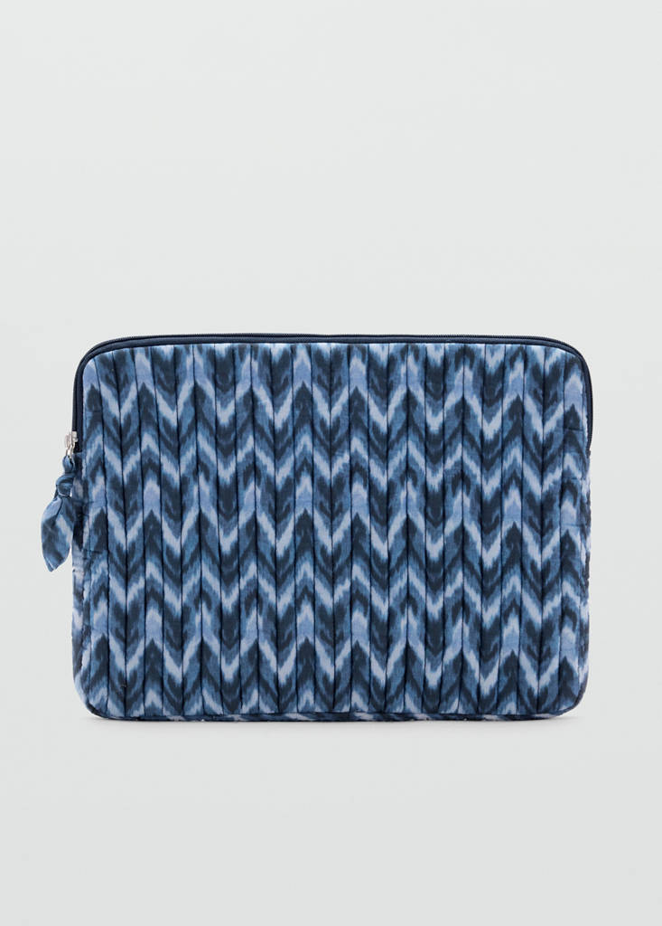 Tie-dye print laptop sleeve — Blue