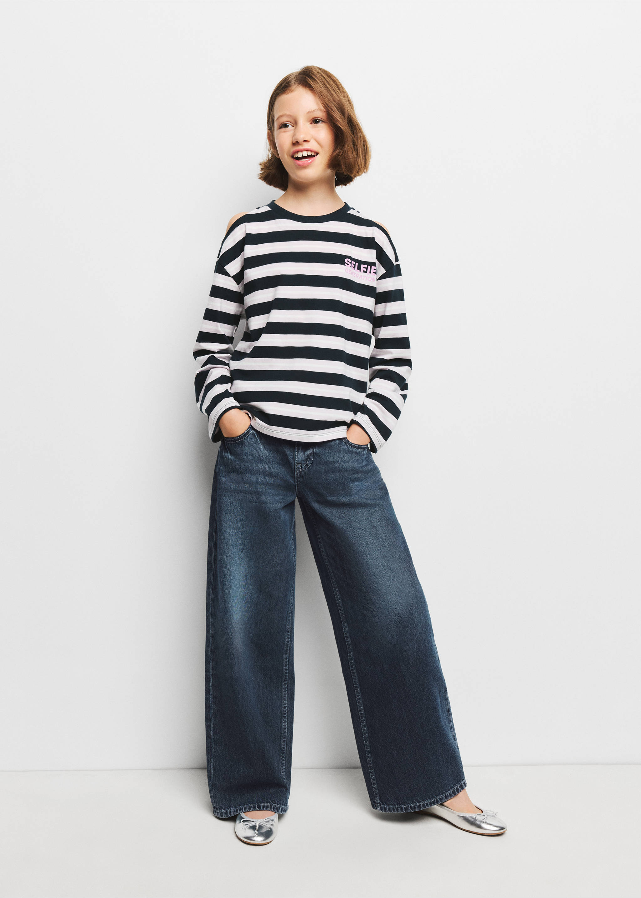 Jeans baggy efecto degradado - Plano general, Azul oscuro. Ref: 37034413-00.
