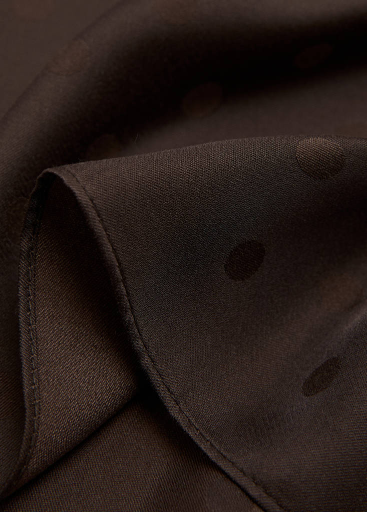 Jacquard polka dot scarf — Chocolate