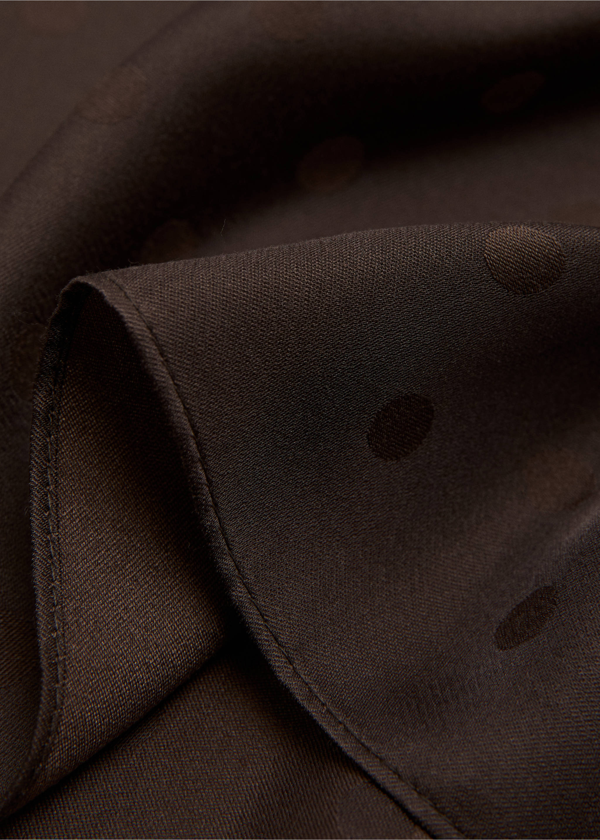 Polka dot square scarf - Medium plane, Chocolate. Ref: 37034414-00.