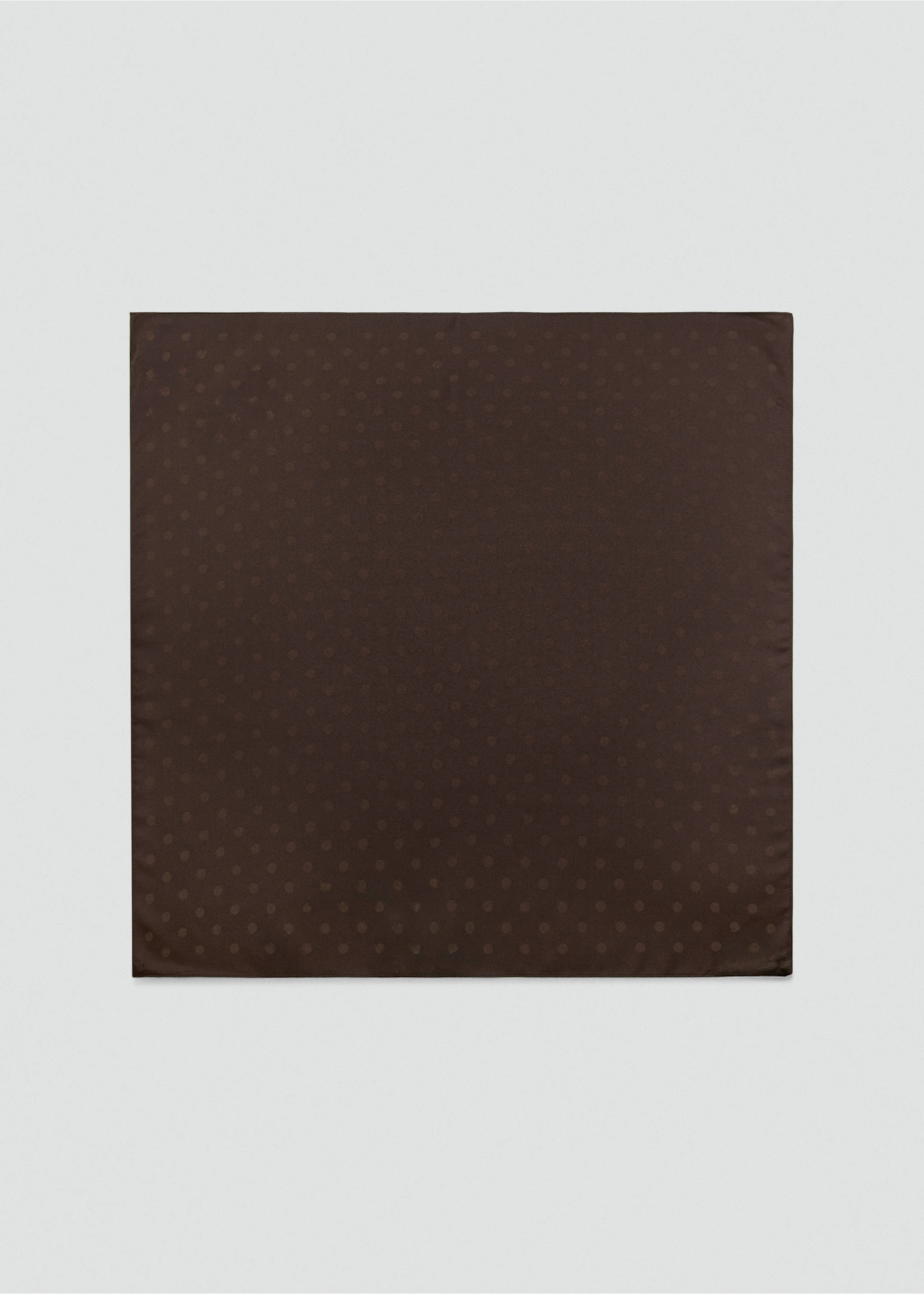Polka dot square scarf - Article without model, Chocolate. Ref: 37034414-00.