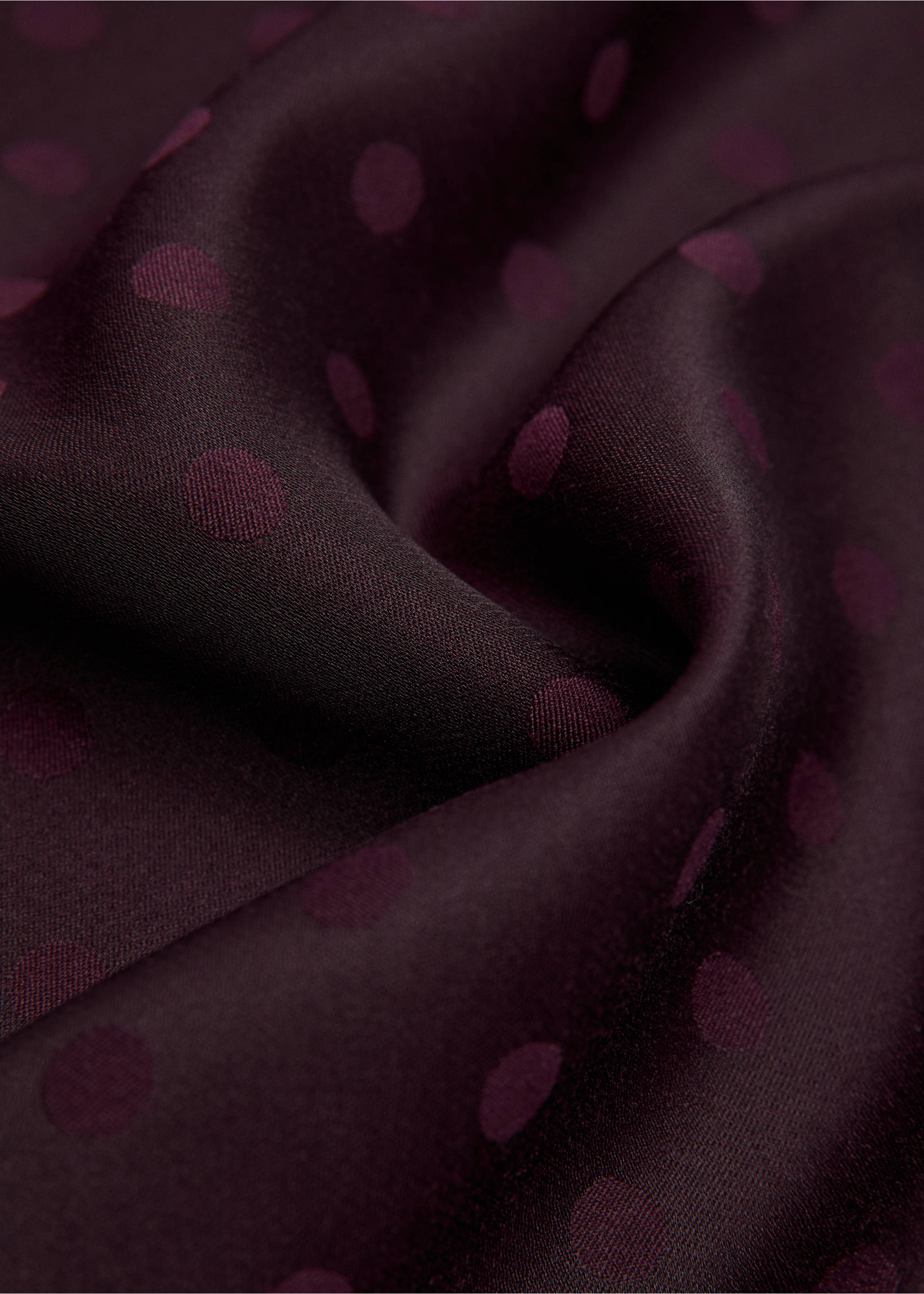 Polka dot square scarf - Medium plane, Burgundy. Ref: 37034414-00.